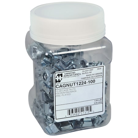 Hammond 12-24 Cage Nuts, 100-Count CAGNUT1224-100